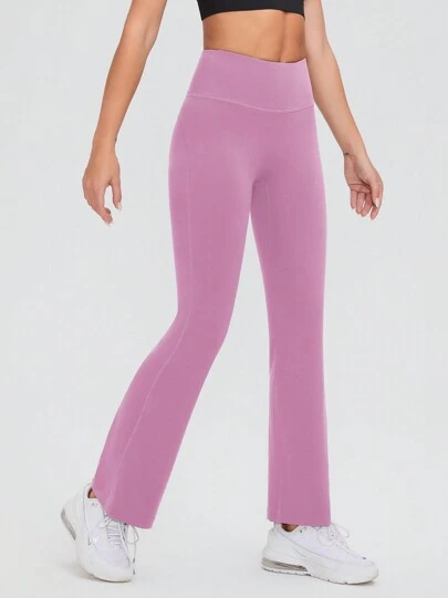 AFZ High Waist Flare Leggings Nude Feel Tummy Control Back Inner Pocket Yoga Pants For Leisure And Sports