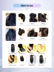 Claw Ponytail Extension Hair Accessories Black Light Brown Chocolate Brown Multi-Color 12 Inch Deep Wave Heat Resistant Fiber Synthetic Ponytail Hairpiece Curly Hair For Women Daily Cosplay Christmas Music Festival Carnival Holiday Party Used And Chinese New Year Gifts