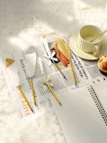 1pc Feather Pen, Ballpoint Pen, Signature Pen, Gel Pens Creative Vintage Feather Black Ink For Wedding Bridal Student School Writing Gift - Multicolor - View 1