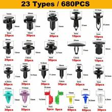 725pcs Car Vehicle Expanding Rivets Assortment Car Door Interior Fastening Clips Kit Set. Often Used For Car Door Panels, Trim Parts, Fenders, Bumpers, Side Skirts, Engine Covers, Sign Holders, Etc.