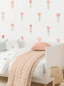 1pc Vintage Meadow Flowers Wall Stickers Pastorale Flower Wallpaper Self-Adhesive Home DIY Living Room Bedroom Decals Nordic Stickers, Stickers, Wall Decal, Vinyl Decal For Home Decorations, Spring Decoration Items Refresh Your Home, Festival Decoration Stickers Gifts Birthday Graduation