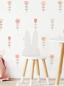 1pc Vintage Meadow Flowers Wall Stickers Pastorale Flower Wallpaper Self-Adhesive Home DIY Living Room Bedroom Decals Nordic Stickers, Stickers, Wall Decal, Vinyl Decal For Home Decorations, Spring Decoration Items Refresh Your Home, Festival Decoration Stickers Gifts Birthday Graduation