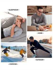 2 zestawy męskiej czarnej bielizny termicznej Ochrona przed zimnem na zewnątrz Ciepła podstawa Ciepłe, ciepłe ubrania Komfort domowy Elastyczne piżamy Prezenty na jesień i zimę