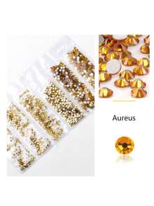 1728 Pcs Flat Back Crystal Glass Nail Art Rhinestones. 4#-12# 6 Sizes Mix DIY Decorations For Nails, Clothes, Bags, Hair Accessories, Cars, Beddings, Pendants, Etc. Suitable For Teenage Girls, Women Nail Art, Eye Makeup, Face Stickers, Jewelry Decoration Flat Back Rhinestones. 6 Bags Of Crystal Glass Flat Back Rhinestones. Nail Charms Nail Gems Nail Supplies
