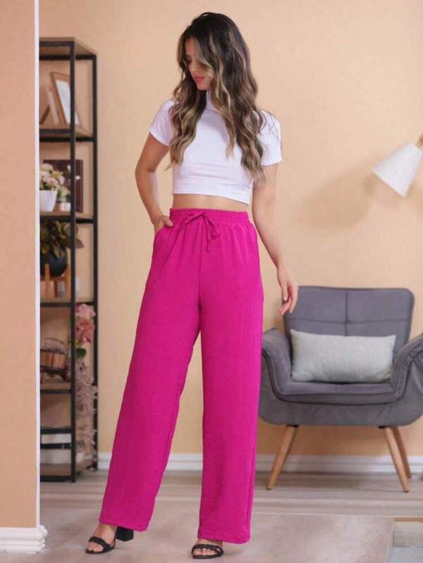 Pantalona Tecido Duna Com Bolso e Elástico