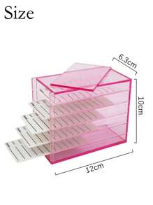 MyAoKuE-Up 1 件亚克力 5 层睫毛收纳盒，带测量刻度的睫毛夹，适用于 7-15 毫米睫毛延长 - 粉色 - 查看 5