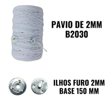 Handmade Scented Candle Wick 100% Cotton Medium 2mm With Eyelets - 5 Meters Wick With 50 Eyelets - trắng - Xem 3