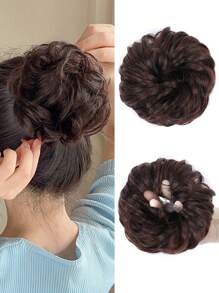 高温丝质发圈适合女士，多色球头弹力蓬松包卷发适合日常、派对佩戴
