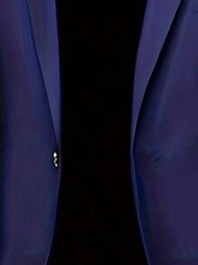 Slim Fit Men Suits Jacket, Business Formal Groomsman Tuxedo Suit - Blue - View 5