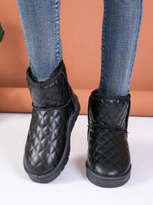 Damen bestickte rutschfeste Knöchel Schneestiefel, dick wärmend gefüttert, vielseitiger Schaftdesign,
