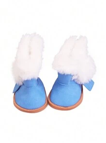 1 paire de bottes d'hiver de 18 pouces pour poupée American Girl, bottes à capuche en peluche, accessoires de poupée, cadeau, jouet, chaussures de poupée blanches de 18 pouces, bottes pour filles, poupées reborn, chaussures de 18 pouces, jouets de bottes