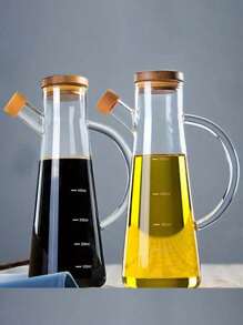 1 件玻璃橄榄油分配器瓶，防漏油壶带测量刻度，厨房油醋酱容器，适用于烹饪、露营、户外烧烤 - 無色 - 查看 7