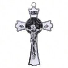 1pc Saint Benedict Cross Pendant With Colorful Enamel - Multicolor - View 13