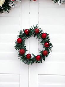 1 件人造花环 - 圣诞主题悬挂装饰，适合入口、壁炉、客厅、餐桌 - 紅色 - 查看 6
