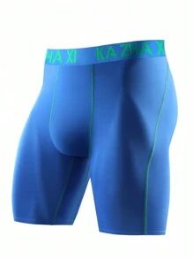 6 piezas Ropa interior larga de unicolor para hombres, bóxer con cintura de colores contrastantes, versátil y cómodo para hacer deporte y evitar roce