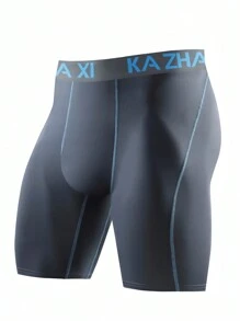 6 piezas Ropa interior larga de unicolor para hombres, bóxer con cintura de colores contrastantes, versátil y cómodo para hacer deporte y evitar roce
