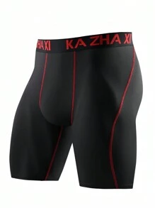 6 piezas Ropa interior larga de unicolor para hombres, bóxer con cintura de colores contrastantes, versátil y cómodo para hacer deporte y evitar roce