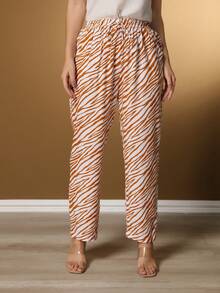 Women's Pants/VISCOLINHO Pants WITHOUT CUFF/Social/Pockets - 駝色 - 查看 3