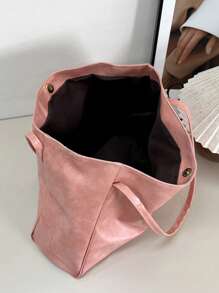 2025 New Korean Bag Women New Hand-Held Large Bag Retro Design Versatile Shoulder Casual Tote Bag - Pink - View 7
