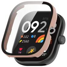 Capa de PC + Vidro Compatível com Xiaomi Redmi Watch 4, Película Anti-Arranhões de Vidro Temperado, Capa Protetora Amortecedora