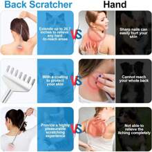 Back Scratcher Extendable Metal Portable Back Scratcher For Men Women Adults, Telescoping Back Massager With PVC Handles, Stocking Stuffers Gadgets,Elderly/Elders/Perfect Gift For Birthday/Christmas, For Fishing/Camping/Travel