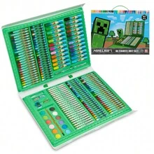 Minecraft Art Supplies Set Painting Creeper Crayons Paints Markers Oil Pastels Filled Case Colouring Sets Travel - Multicolor - View 1