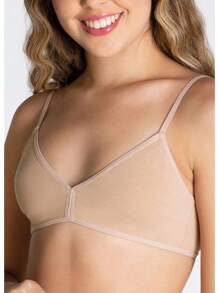 Lupo Basic Cotton Youth Bra With Removable Pads - 鏽棕色 - 查看 2