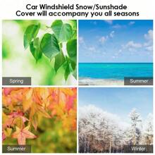 Car Windscreen Mirror Cover Frost Ice Snow Shield Sun Dust Screen Protector - 杏色 - 查看 5