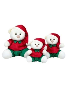 Small Santa Claus Teddy Bear Trio With Shorts And Shirt - Christmas Party Gifts And Decorations 15/18/22 - Rơm sang trọng - Xem 1