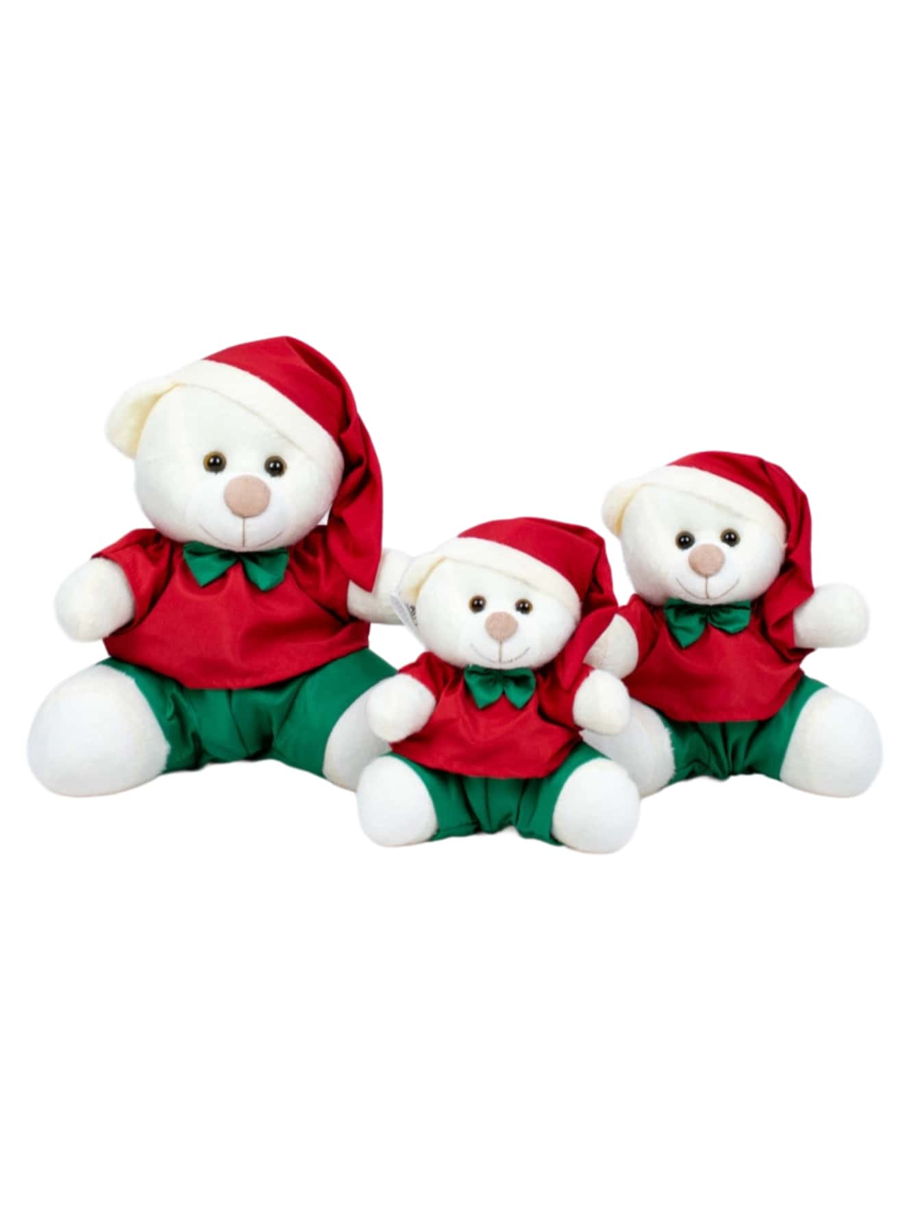 Small Santa Claus Teddy Bear Trio With Shorts And Shirt - Christmas Party Gifts And Decorations 15/18/22 - Rơm sang trọng - Xem 1