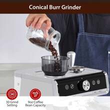 Espresso Machines With Milk Frother Steam Wand,Espresso Maker With Grinder,Barista Latte Machine With Removable Water Tank For Cappuccinos Or Macchiatos,Gift For Women Men