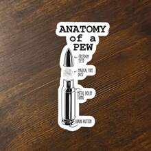 1 miếng dán Anatomy Of A Pew - Miếng dán quân đội vui nhộn cho máy tính xách tay, - Miếng dán Vinyl chống thấm nước - Thiết kế kỳ quặc, vui nhộn lý tưởng cho những người đam mê âm nhạc và hài hước, bền và chống chịu thời tiết, hoàn hảo cho máy tính xách tay, bình nước, ô tô và điện thoại - Thêm nét vui tươi cho các vật dụng cá nhân với nét độc đáo - Nhiều màu - Xem 11