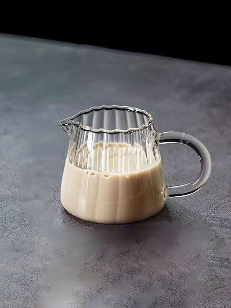 1 chiếc bình thủy tinh đựng kem mini phong cách Bắc Âu cổ điển, bình đựng sữa sọc và cốc đựng nước sốt gia vị - Trong sáng - Xem 1