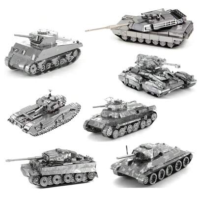 3D Metal Puzzle Assembling Model, DIY Stainless Steel Buckle Jigsaw Puzzle, Tiger Tank, Churchill Tank, Chieftain Tank, No Glue Required, Birthday Gift, Home Decor,Building Blocks,3d Puzzle,Puzzle,Building Blocks,Puzzle,3d Puzzle