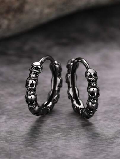 1 Pair Fashion Hoop Earrings For Men For Halloween Party Jewelry Gift