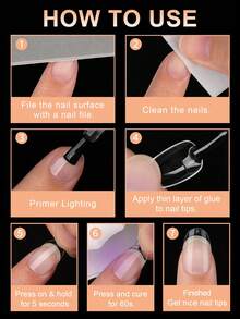 120Pcs Clear Nail Tips Soft Gel Nail Tips Short Full Cover Short Oval Artificial False Press On Nails For Home Diy - Clear - View 6