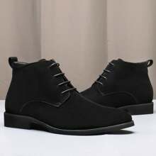 男士切尔西靴轻便休闲 Chukka 踝靴经典弹力正装靴男款 - 黑色 - 查看 3