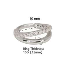 1pc High-End 316L Stainless Steel Seamless Closed Double Membrane Hoop, Embedded Zirconia, 16G Nose Ring, Lip Ring, Ear Cartilage Stud, Earring, Nose Septum Clicker, Unisex Piercing Jewelry, Birthday Gift, Party, Dance, Date, Skateboarding, Running, Cycling And Other Extreme Sports, 8mm/10mm/12mm Size Suitable For Daily Wear - Two-layer Closed Loop - View 22