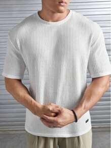 Kit 2 Oversized Casual Basic Plain Straight T-Shirt Black/Multicolor - 白色 - 查看 4