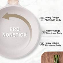 Caannasweis 11 Pieces Nonstick Cookware Sets Pots And Pans Set With Bakeware Set Granite Frying Pans For Cooking Granite Pan Sets - 米色 - 查看 3