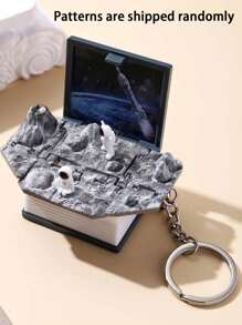 1/2/8pcs 3D Folding Magic Book Mini Keychain, Decompression Creative Keyring, Random Pattern Christmas & Halloween Small Gift Car Accessories Bag Charm School Letter
