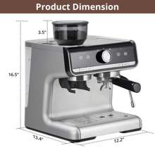 Espresso Machines With Milk Frother Steam Wand,Espresso Maker With Grinder,Barista Latte Machine With Removable Water Tank For Cappuccinos Or Macchiatos,Gift For Women Men