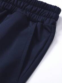 Pantalones casuales con estampado de letras para hombres, pantalones deportivos de talla grande con cintura con cordón, pantalones joggers de ajuste relajado y transpirables para acampar, senderismo y viajar - Azul - Ver 6