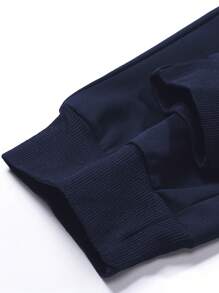 Pantalones casuales con estampado de letras para hombres, pantalones deportivos de talla grande con cintura con cordón, pantalones joggers de ajuste relajado y transpirables para acampar, senderismo y viajar - Azul - Ver 7