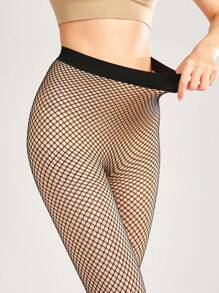 1双300D黑色基本款保暖紧身裤，不透明马镫连裤袜 - 黑色 - 查看 6