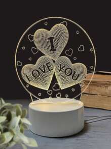 Romantic Love 3D LED Lamp For Home And Decoration - Kids Night Light Creative Cartoon Lamp - Anh Yêu Em - Xem 3
