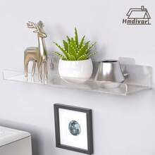 4/6/8/12 Pack 15'' Acrylic Shelves Clear Acrylic Floating Shelves Mounted Display Ledge Shelves, Wall Decor For Kids Book Shelves, Living Room, Bathroom, Bedroom, Kitchen - 8 gói trong suốt - Xem 7