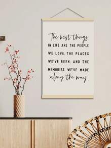 1幅“生活中最美好的事物”励志名言帆布海报 - 卧室、客厅和家庭办公室墙面装饰画，不含画框