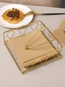 1 pieza Portanacas de metal con strass, organizador vertical de servilletas para cafetería y restaurante, suministros de cocina, accesorio decorativo, artículos para el hogar, mesa, decoración del hogar, organización y almacenamiento, decoración de habitación, accesorios de cocina, herramientas de cocina, organizador de cocina, viaje, festival, soporte para caja de pañuelos, portanacas, reunión familiar, decoración de mesa de cocina y comedor para el hogar, accesorios decorativos del hogar, caja decorativa, regalo de boda para mujer, artículo esencial para viajes de verano y festivales