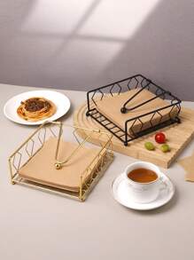 1 pieza Portanacas de metal con strass, organizador vertical de servilletas para cafetería y restaurante, suministros de cocina, accesorio decorativo, artículos para el hogar, mesa, decoración del hogar, organización y almacenamiento, decoración de habitación, accesorios de cocina, herramientas de cocina, organizador de cocina, viaje, festival, soporte para caja de pañuelos, portanacas, reunión familiar, decoración de mesa de cocina y comedor para el hogar, accesorios decorativos del hogar, caja decorativa, regalo de boda para mujer, artículo esencial para viajes de verano y festivales